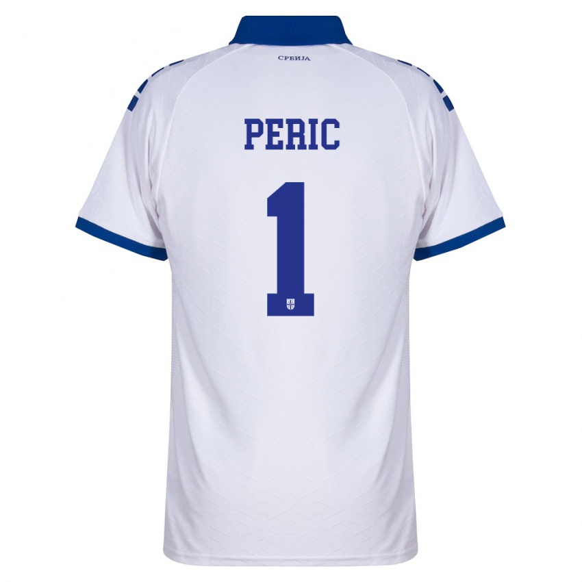 נשים סרביה Strahinja Peric #1 כהה לבן אדום הרחק ג'רזי 26-28 חולצה קצרה