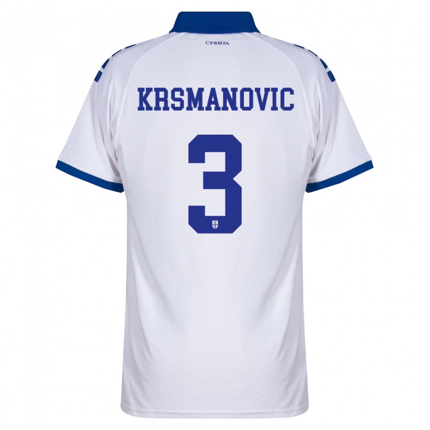 נשים סרביה נמניה קרסמנוביץ׳ #3 כהה לבן אדום הרחק ג'רזי 26-28 חולצה קצרה