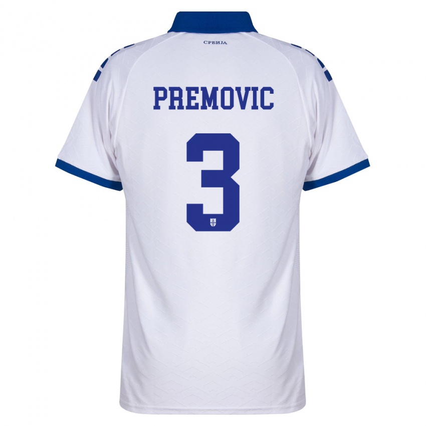 נשים סרביה Relja Premovic #3 כהה לבן אדום הרחק ג'רזי 26-28 חולצה קצרה