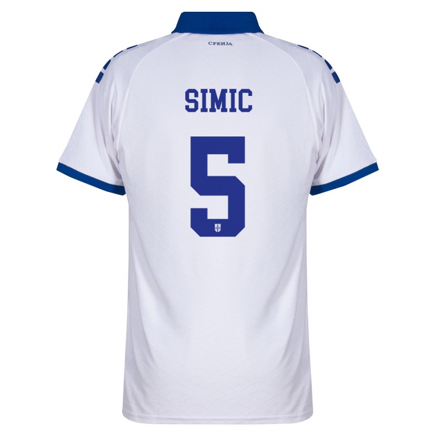 נשים סרביה Nikola Simic #5 כהה לבן אדום הרחק ג'רזי 26-28 חולצה קצרה