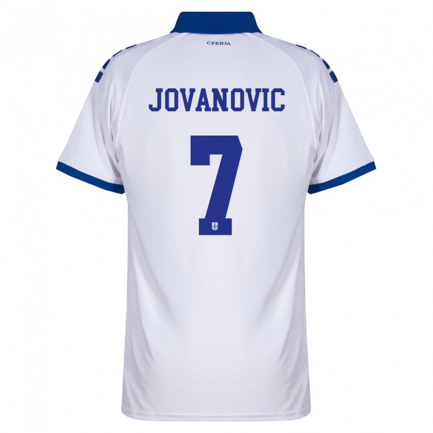 נשים סרביה לזאר יובאנוביץ' #7 כהה לבן אדום הרחק ג'רזי 26-28 חולצה קצרה