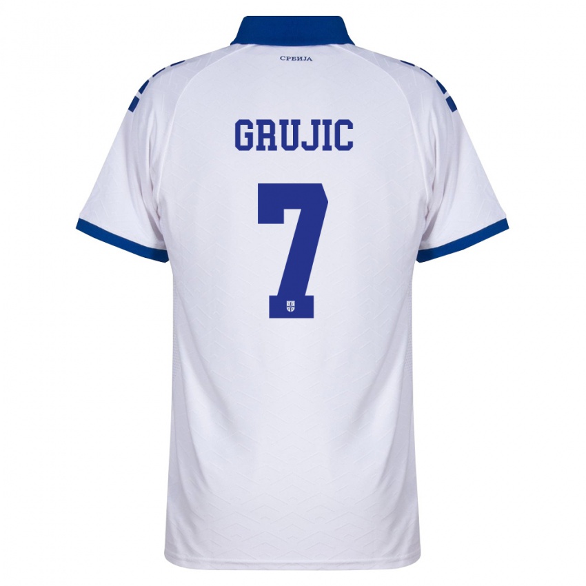 נשים סרביה Nebojsa Grujic #7 כהה לבן אדום הרחק ג'רזי 26-28 חולצה קצרה