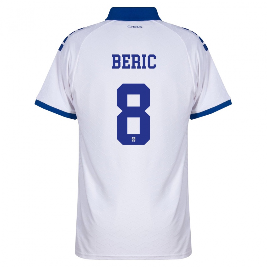 נשים סרביה Veljko Beric #8 כהה לבן אדום הרחק ג'רזי 26-28 חולצה קצרה