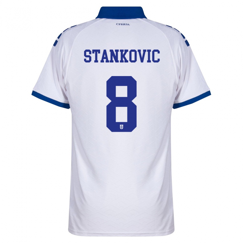 נשים סרביה ניקולה סטנקוביץ' #8 כהה לבן אדום הרחק ג'רזי 26-28 חולצה קצרה