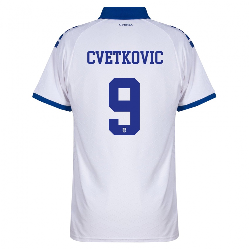 נשים סרביה מיהיילו צבטקוביץ׳ #9 כהה לבן אדום הרחק ג'רזי 26-28 חולצה קצרה