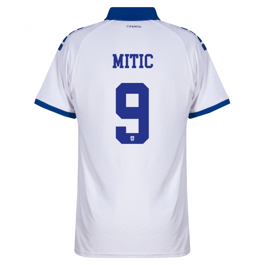 נשים סרביה אלכסה מיטיץ׳ #9 כהה לבן אדום הרחק ג'רזי 26-28 חולצה קצרה