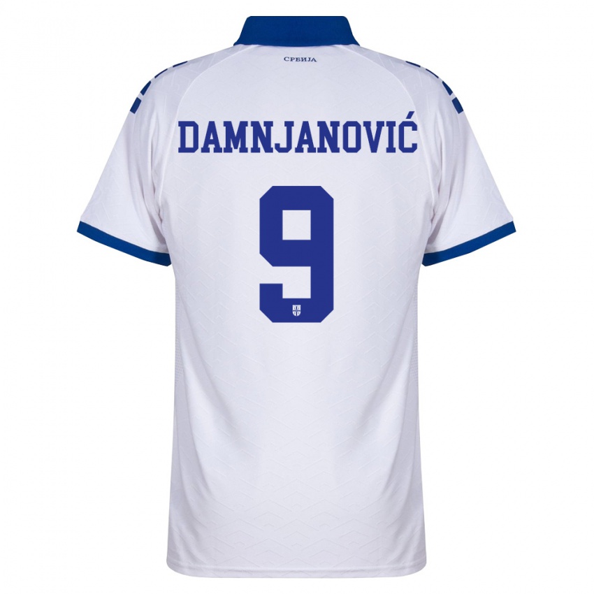 נשים סרביה יובאנה דמניאנוביץ' #9 כהה לבן אדום הרחק ג'רזי 26-28 חולצה קצרה
