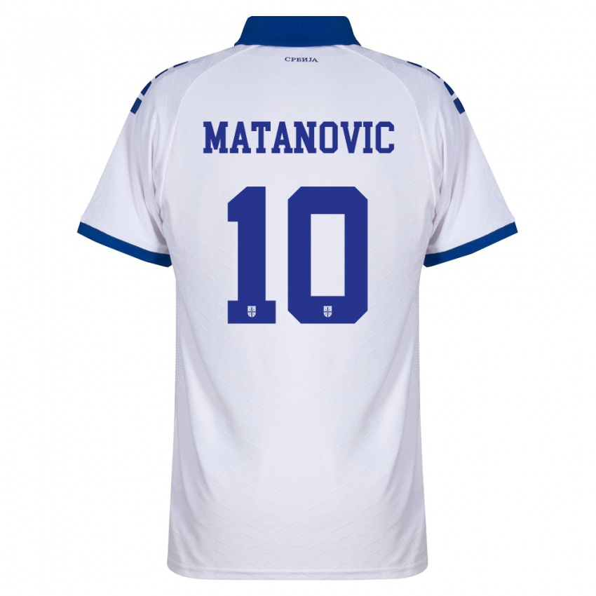 נשים סרביה Ognjen Matanovic #10 כהה לבן אדום הרחק ג'רזי 26-28 חולצה קצרה