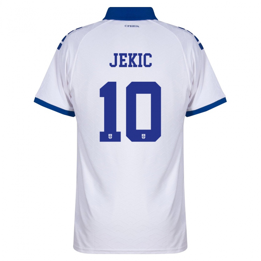 נשים סרביה Nikola Jekic #10 כהה לבן אדום הרחק ג'רזי 26-28 חולצה קצרה