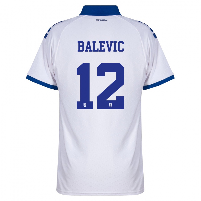 נשים סרביה לזר בלביץ׳ #12 כהה לבן אדום הרחק ג'רזי 26-28 חולצה קצרה