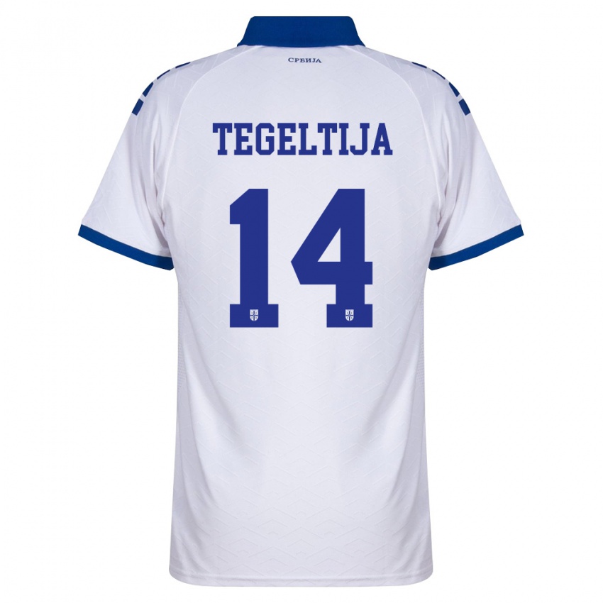 נשים סרביה אורוש טגלטיה #14 כהה לבן אדום הרחק ג'רזי 26-28 חולצה קצרה