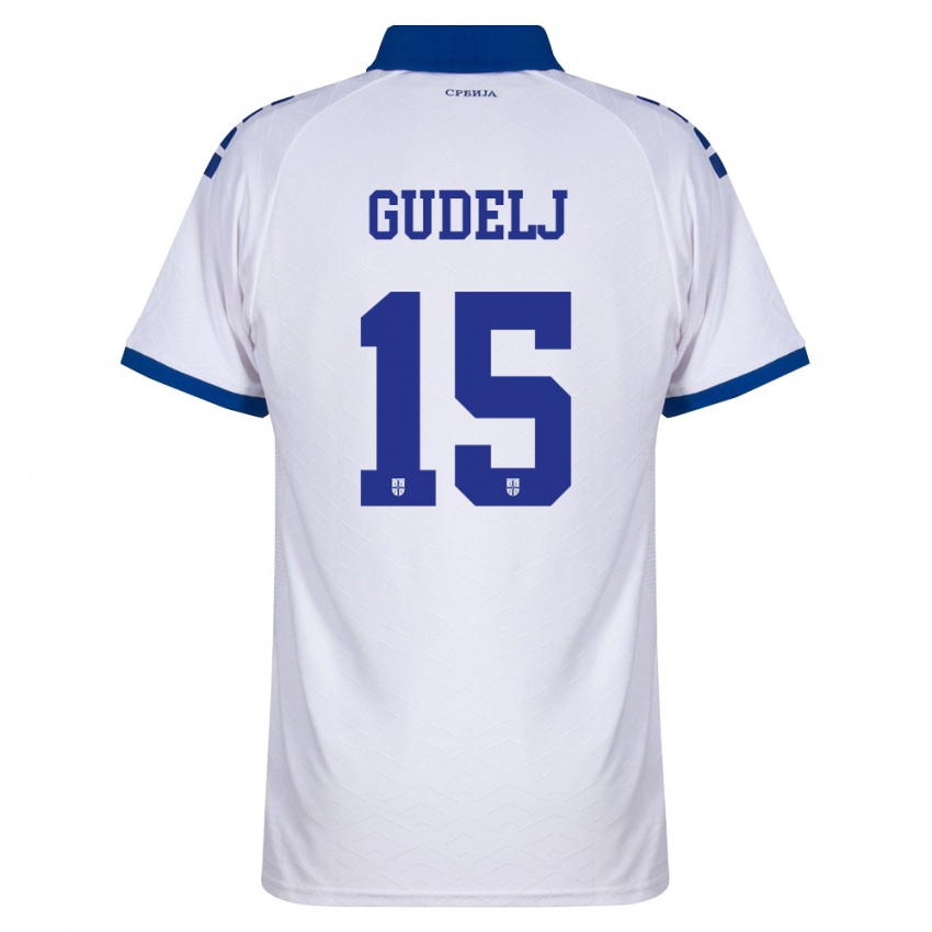 נשים סרביה סטפן גודלי #15 כהה לבן אדום הרחק ג'רזי 26-28 חולצה קצרה