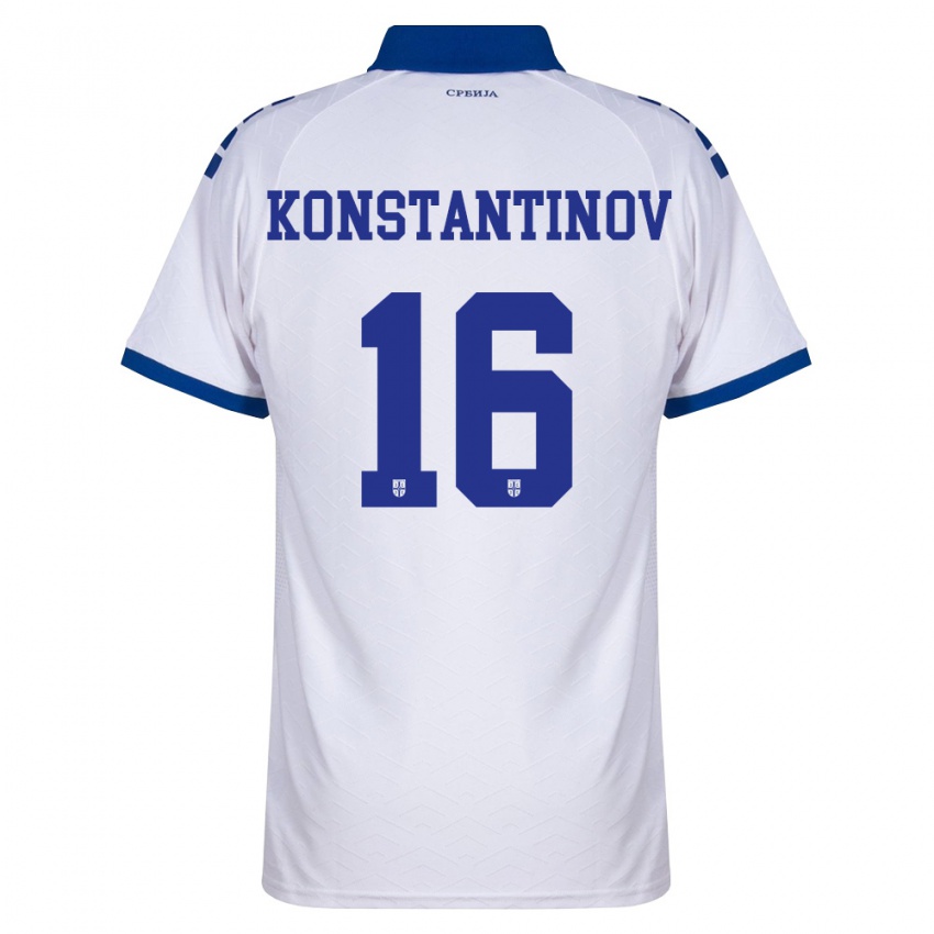 נשים סרביה לזר קונסטנטינוב #16 כהה לבן אדום הרחק ג'רזי 26-28 חולצה קצרה