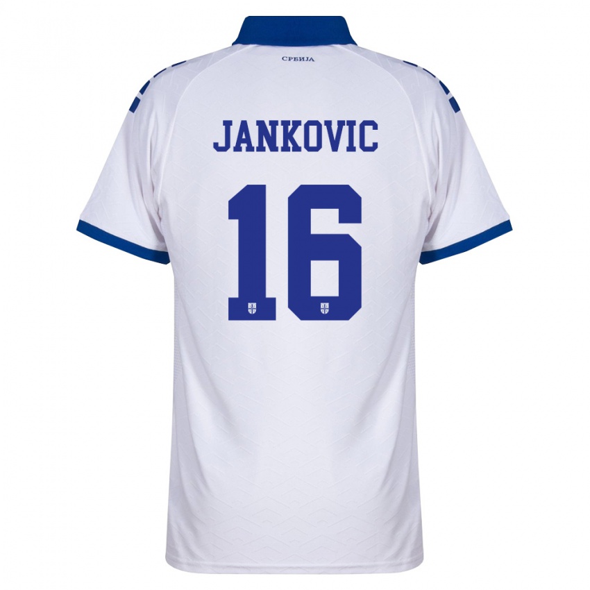 נשים סרביה דימיטרייה יאנקוביץ׳ #16 כהה לבן אדום הרחק ג'רזי 26-28 חולצה קצרה