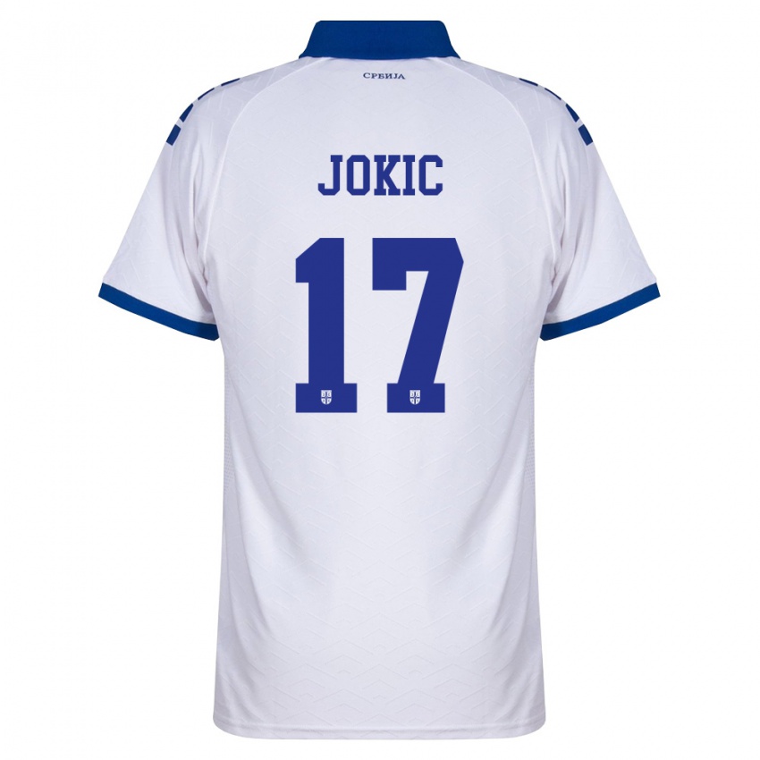 נשים סרביה Nikola Jokic #17 כהה לבן אדום הרחק ג'רזי 26-28 חולצה קצרה