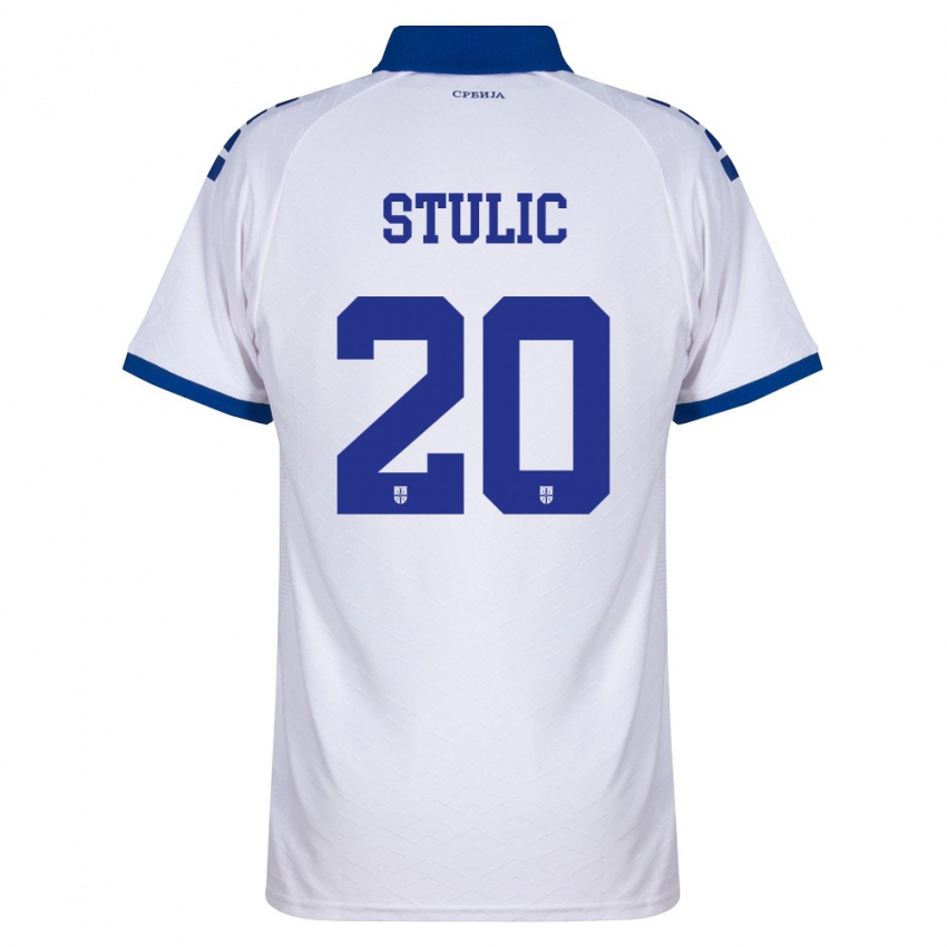 נשים סרביה Pavle Stulic #20 כהה לבן אדום הרחק ג'רזי 26-28 חולצה קצרה