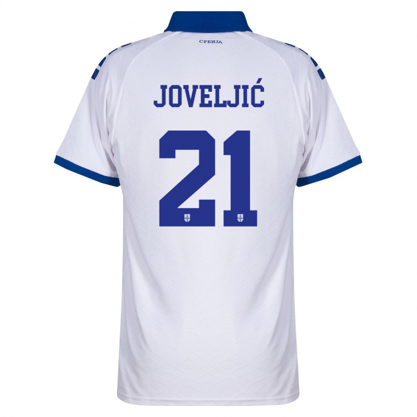 נשים סרביה דיאן יובלייץ' #21 כהה לבן אדום הרחק ג'רזי 26-28 חולצה קצרה