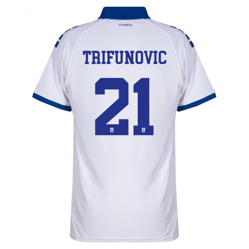 נשים סרביה נמניה טריפונוביץ׳ #21 כהה לבן אדום הרחק ג'רזי 26-28 חולצה קצרה