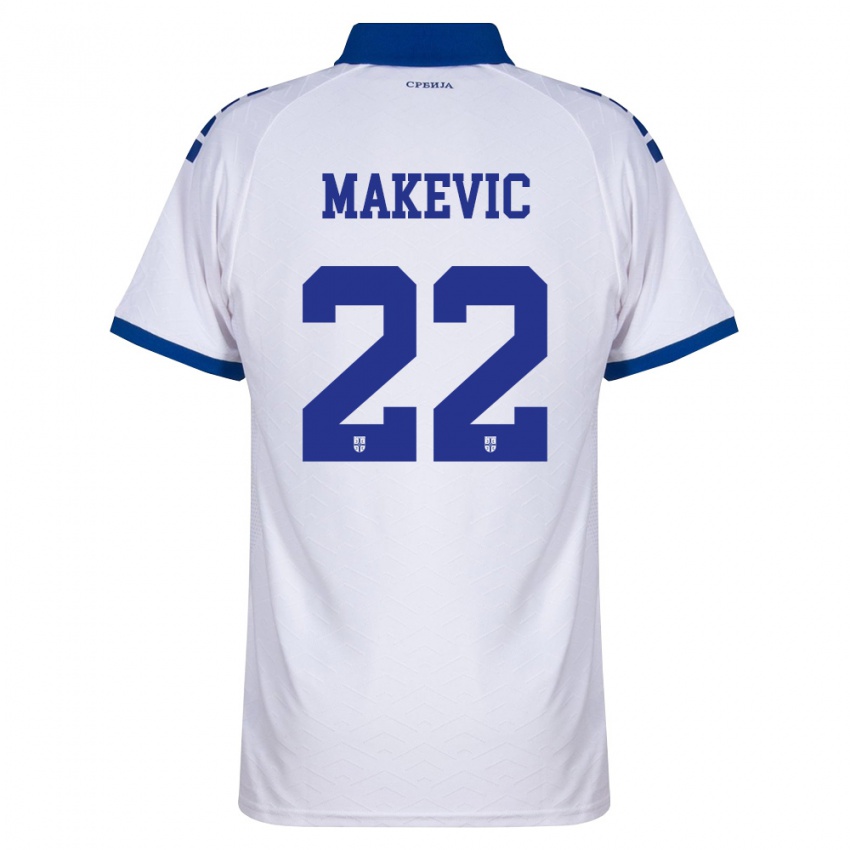 נשים סרביה Dusan Makevic #22 כהה לבן אדום הרחק ג'רזי 26-28 חולצה קצרה