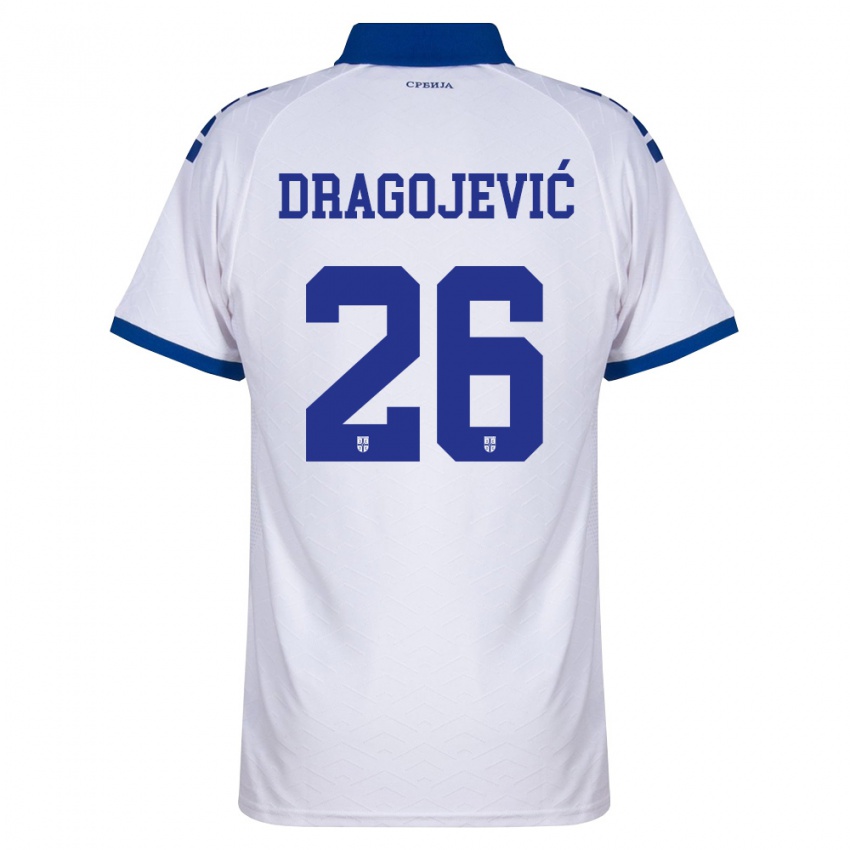 נשים סרביה ואניה דרגוייביץ׳ #26 כהה לבן אדום הרחק ג'רזי 26-28 חולצה קצרה