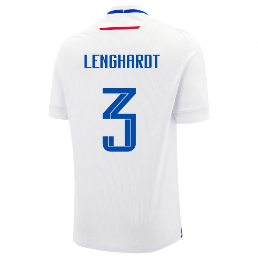 נשים סלובקיה Simon Lenghardt #3 לבן כחול הרחק ג'רזי 26-28 חולצה קצרה