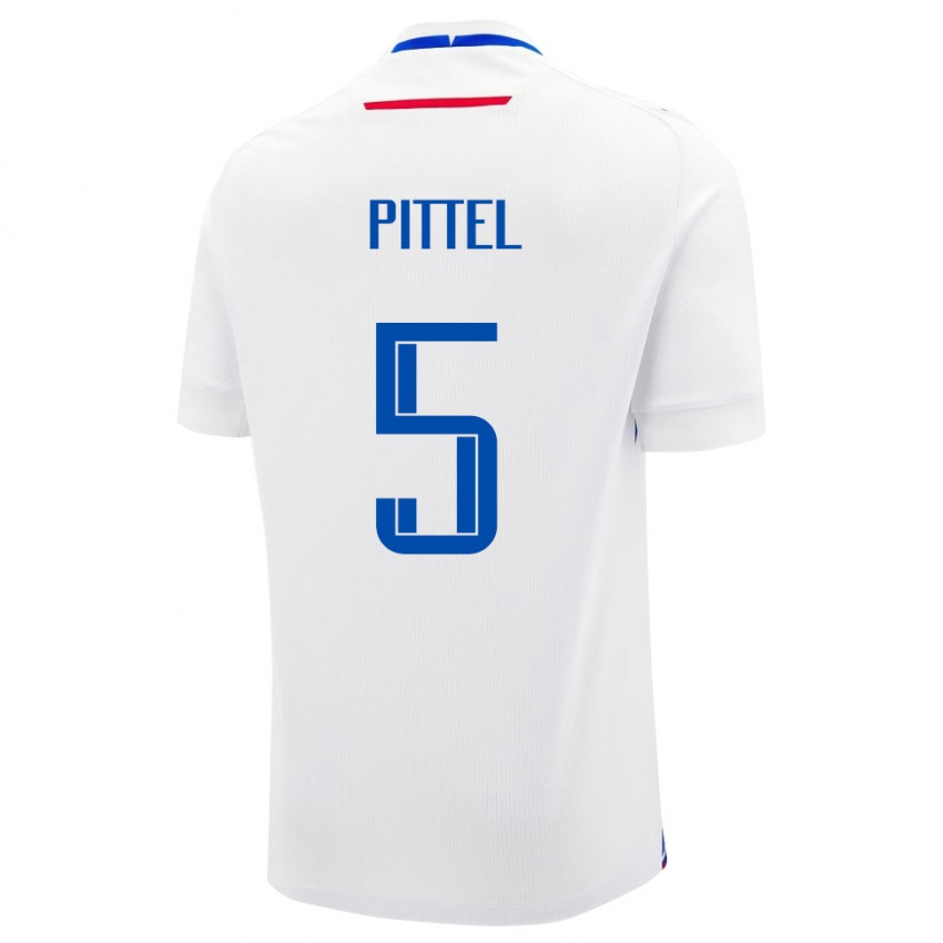 נשים סלובקיה Peter Pittel #5 לבן כחול הרחק ג'רזי 26-28 חולצה קצרה