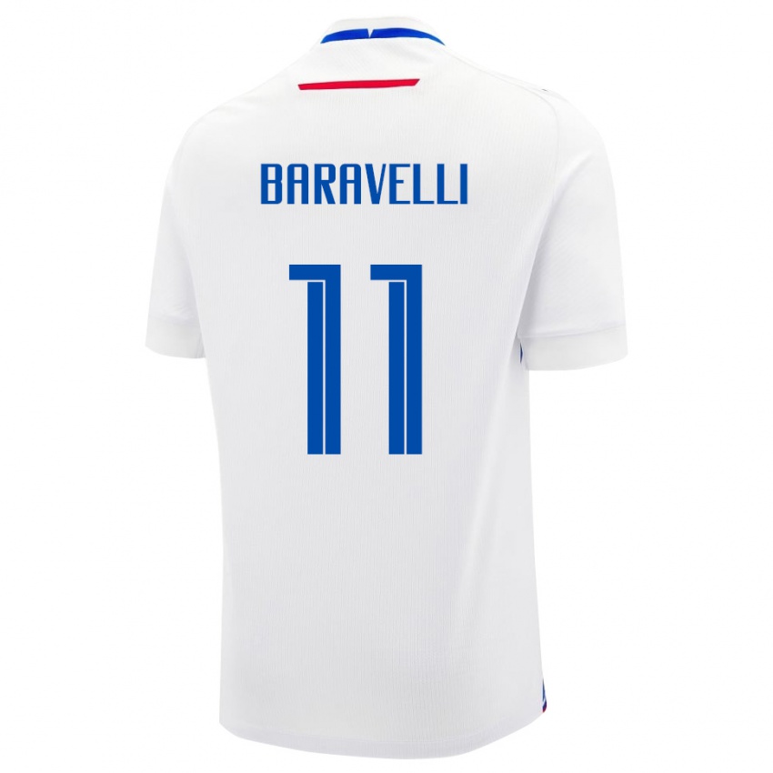 נשים סלובקיה Rocco Baravelli #11 לבן כחול הרחק ג'רזי 26-28 חולצה קצרה