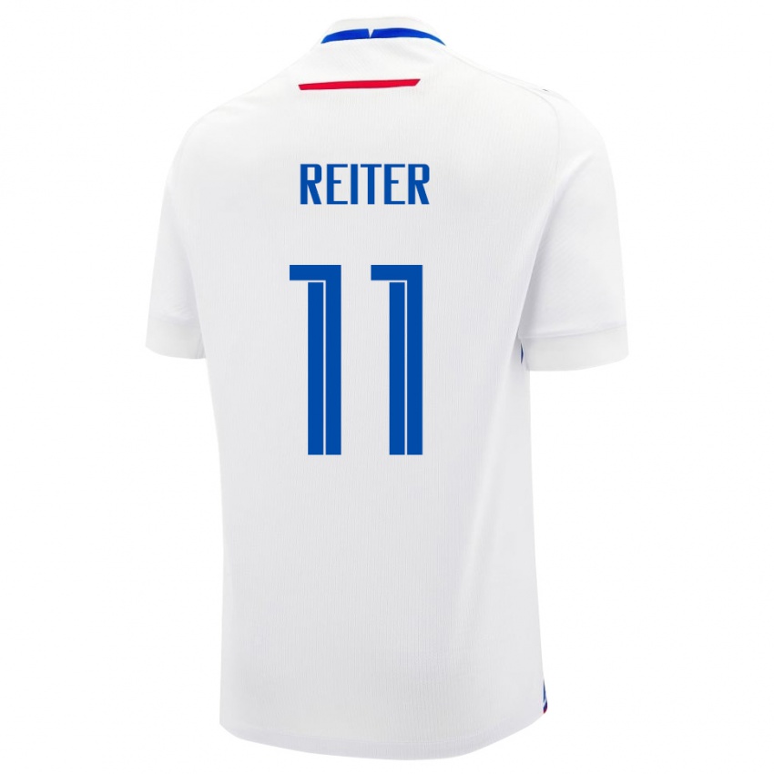 נשים סלובקיה Oliver Reiter #11 לבן כחול הרחק ג'רזי 26-28 חולצה קצרה