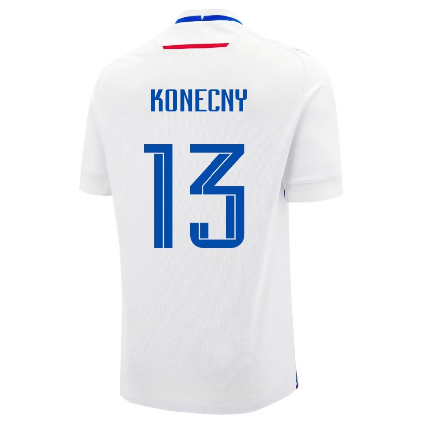 נשים סלובקיה Alex Konecny #13 לבן כחול הרחק ג'רזי 26-28 חולצה קצרה