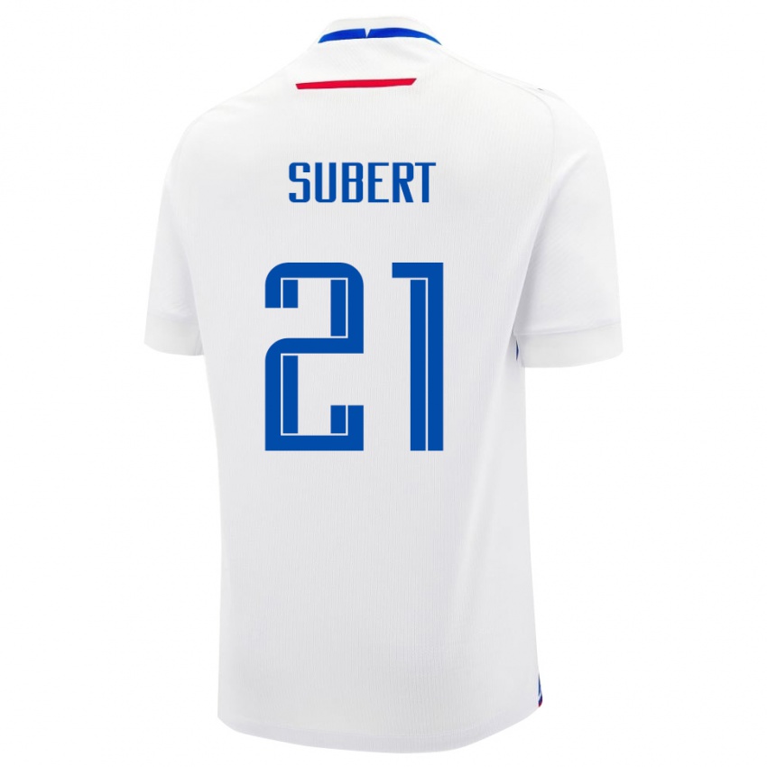 נשים סלובקיה Alex Subert #21 לבן כחול הרחק ג'רזי 26-28 חולצה קצרה