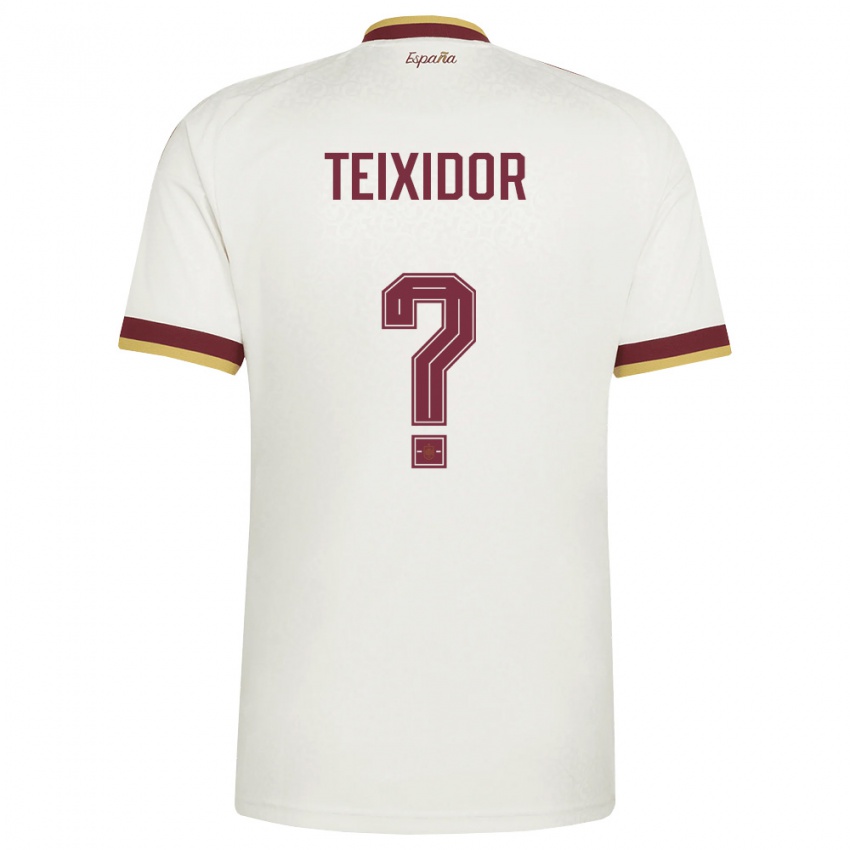 נשים ספרד Nil Teixidor #0 שמנת בורדו הרחק ג'רזי 26-28 חולצה קצרה