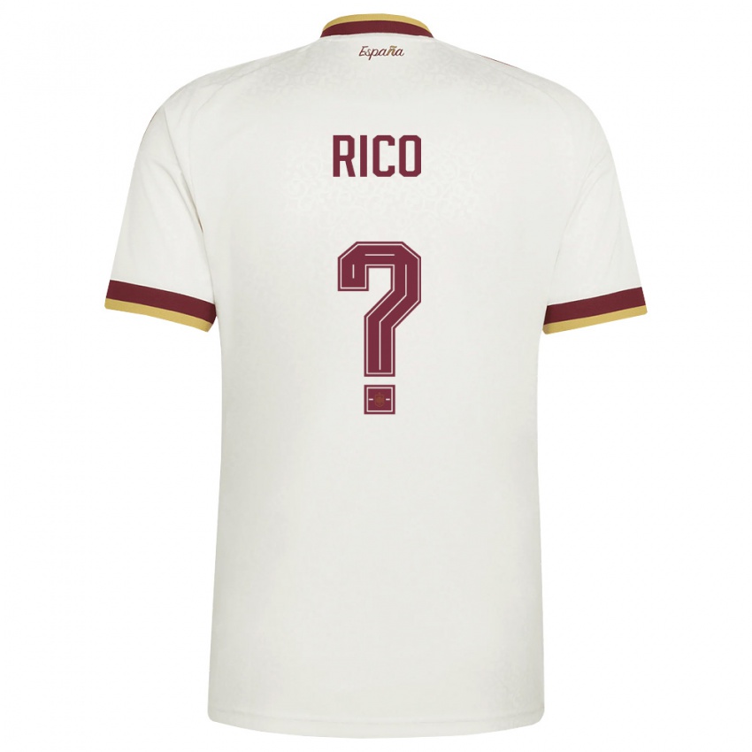 נשים ספרד Leo Rico #0 שמנת בורדו הרחק ג'רזי 26-28 חולצה קצרה