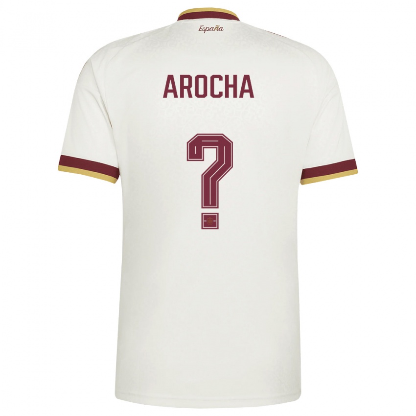 נשים ספרד Santi Arocha #0 שמנת בורדו הרחק ג'רזי 26-28 חולצה קצרה