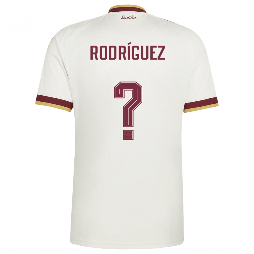 נשים ספרד Alfredo Rodríguez #0 שמנת בורדו הרחק ג'רזי 26-28 חולצה קצרה