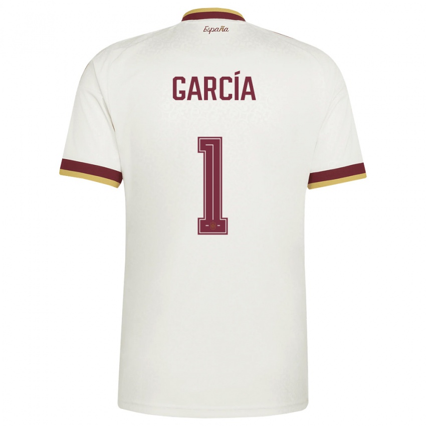 נשים ספרד Simón García #1 שמנת בורדו הרחק ג'רזי 26-28 חולצה קצרה