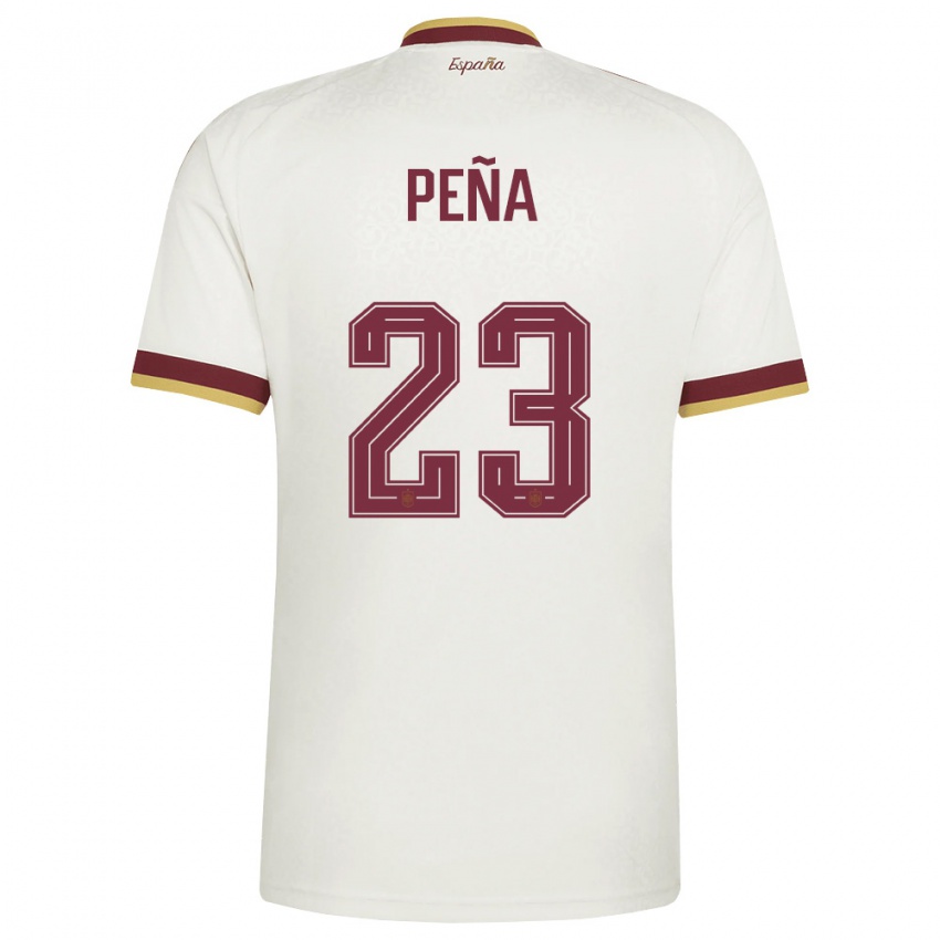 נשים ספרד Pablo Peña #23 שמנת בורדו הרחק ג'רזי 26-28 חולצה קצרה