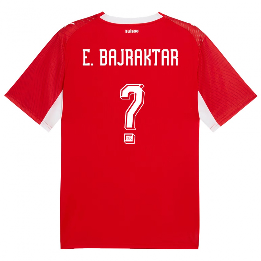 ילדים שווייץ Erblin Bajraktar #0 אדום לבן ג'רזי ביתית 26-28 חולצה קצרה