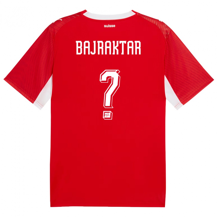 ילדים שווייץ Euron Bajraktar #0 אדום לבן ג'רזי ביתית 26-28 חולצה קצרה