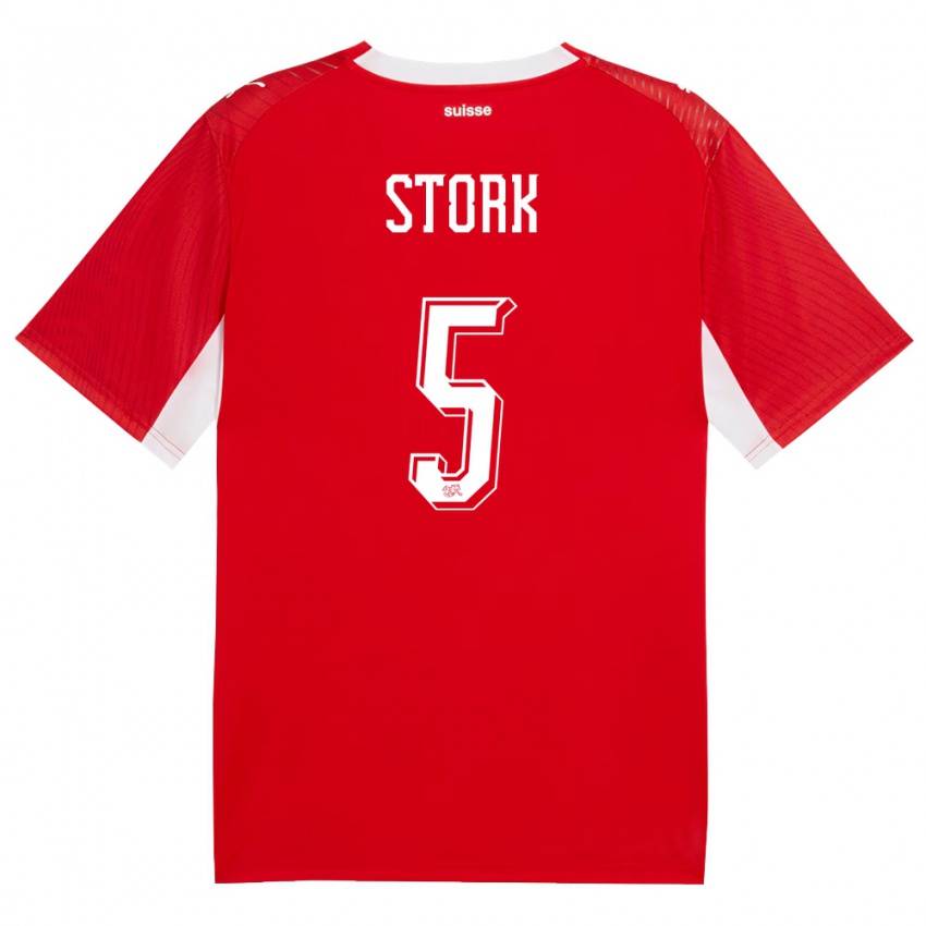 ילדים שווייץ ז׳יאן סטרוק #5 אדום לבן ג'רזי ביתית 26-28 חולצה קצרה