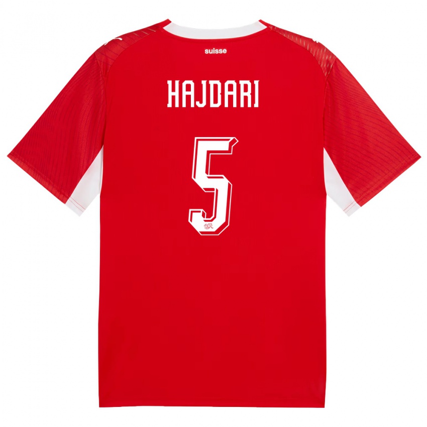 ילדים שווייץ אלביאן חיידרי #5 אדום לבן ג'רזי ביתית 26-28 חולצה קצרה