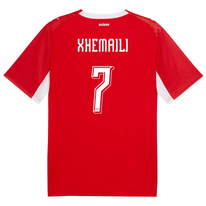 ילדים שווייץ ריולה שמאילי #7 אדום לבן ג'רזי ביתית 26-28 חולצה קצרה