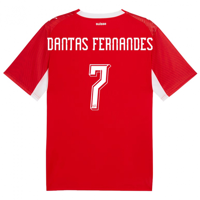 ילדים שווייץ רונאלדו דנטס פרננדס #7 אדום לבן ג'רזי ביתית 26-28 חולצה קצרה