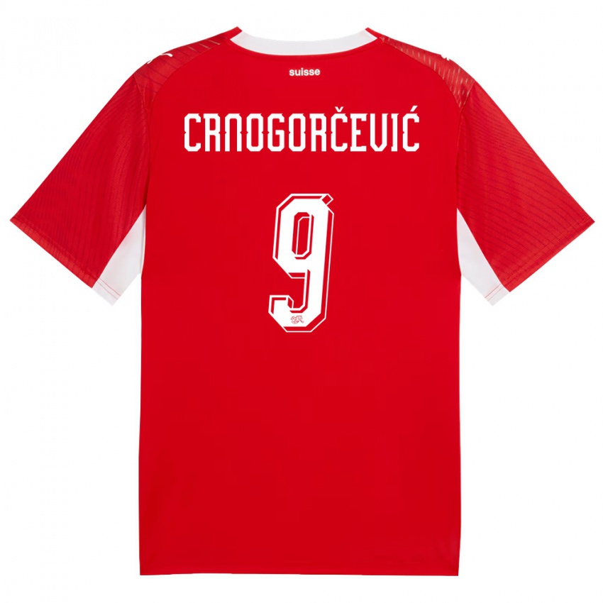 ילדים שווייץ אנה-מריה קרנוגורצ׳ביץ׳ #9 אדום לבן ג'רזי ביתית 26-28 חולצה קצרה