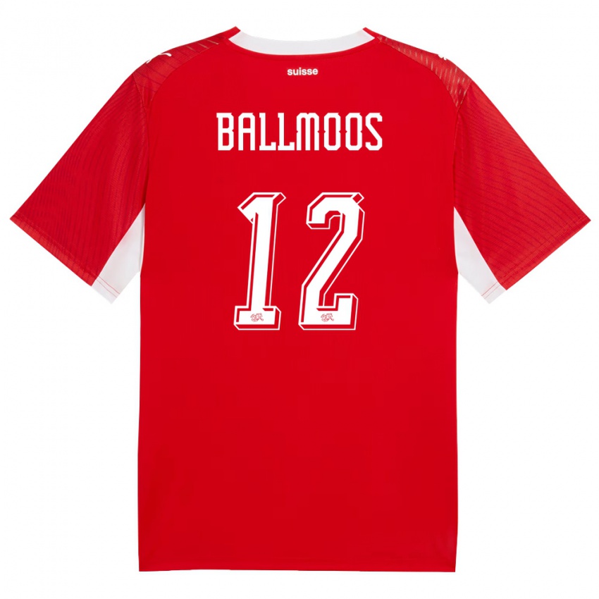 ילדים שווייץ דויד פון באלמוס #12 אדום לבן ג'רזי ביתית 26-28 חולצה קצרה