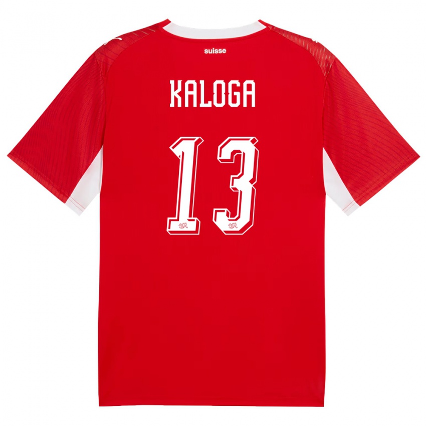 ילדים שווייץ איסה קאלוגה #13 אדום לבן ג'רזי ביתית 26-28 חולצה קצרה