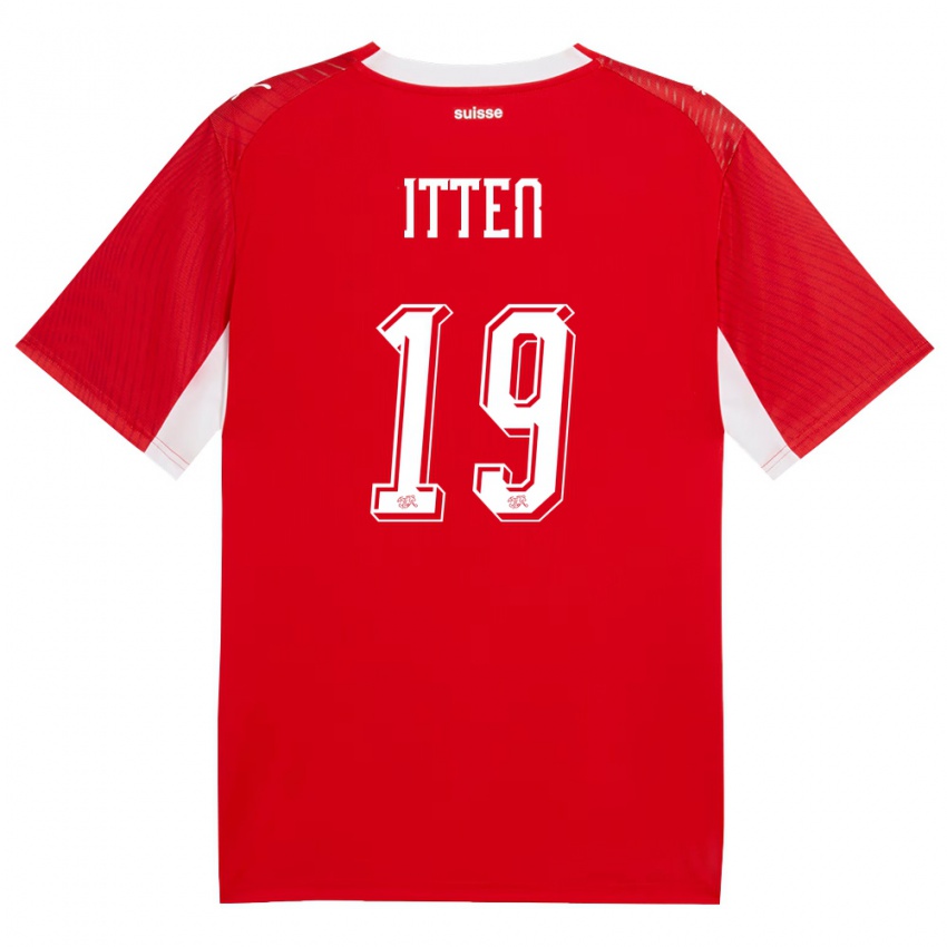 ילדים שווייץ סדריק איטן #19 אדום לבן ג'רזי ביתית 26-28 חולצה קצרה