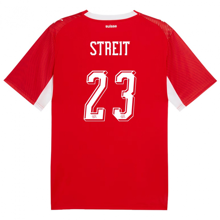 ילדים שווייץ נואה שטרייט #23 אדום לבן ג'רזי ביתית 26-28 חולצה קצרה