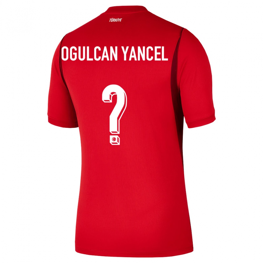 ילדים טורקיה Necati Oğulcan Yançel #0 אדום בורדו ג'רזי ביתית 26-28 חולצה קצרה