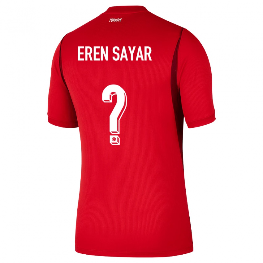 ילדים טורקיה Emin Eren Sayar #0 אדום בורדו ג'רזי ביתית 26-28 חולצה קצרה