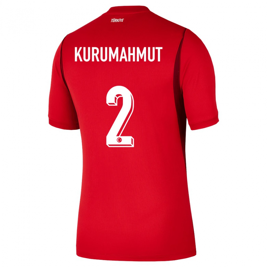 ילדים טורקיה Osman Kurumahmut #2 אדום בורדו ג'רזי ביתית 26-28 חולצה קצרה